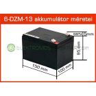 Elektromos kerékpár akkumulátor 6-dzm-10 12V 13Ah teljes választékban (CK149208) - 06705125161