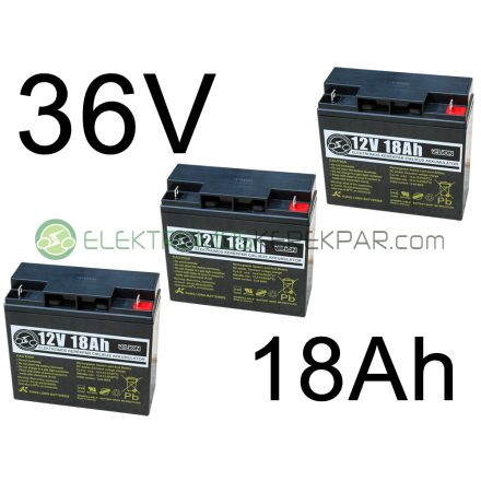 36V 18Ah elektromos kerékpár akkumulátor (6-DZM-18)